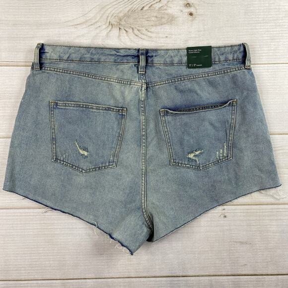 Wild Fable Shorts Womens Jr 17 Super High Rise Denim Jean 3” Inseam Cut Off NWT - Picture 10 of 11